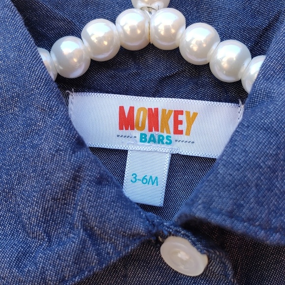 Girls Monkey Bars Denim & Floral Dress - Picture 3 of 4